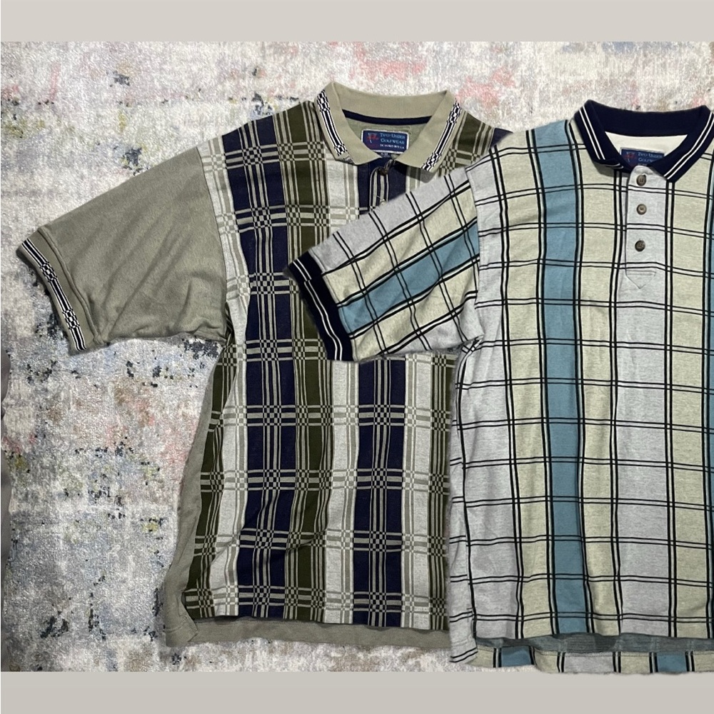 Vintage 90s Two Under Golfwear Polo Shirt  Lot of 2 - Short Sleeve Golf Mens XL